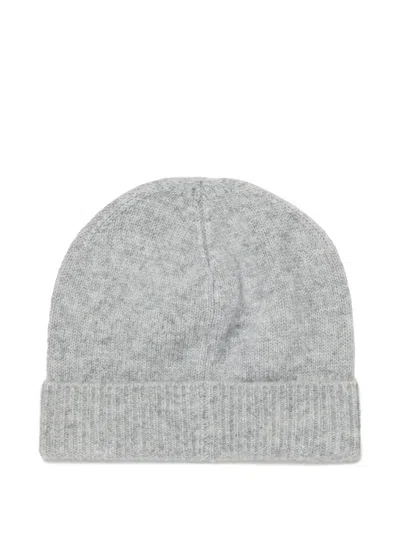 Marni Logo-embroidered Beanie In Gray