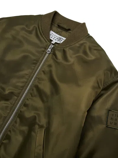 Mm6 Maison Margiela Logo-appliqué Bomber Jacket In Green