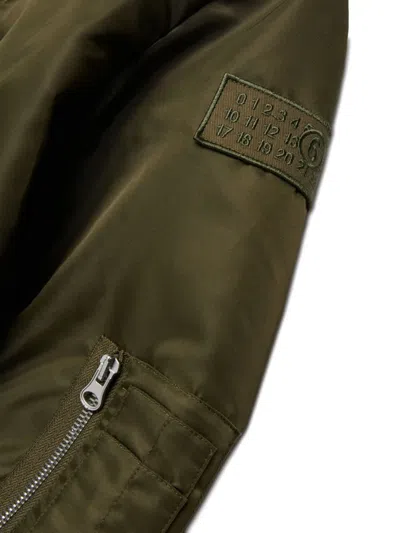 Mm6 Maison Margiela Logo-appliqué Bomber Jacket In Green