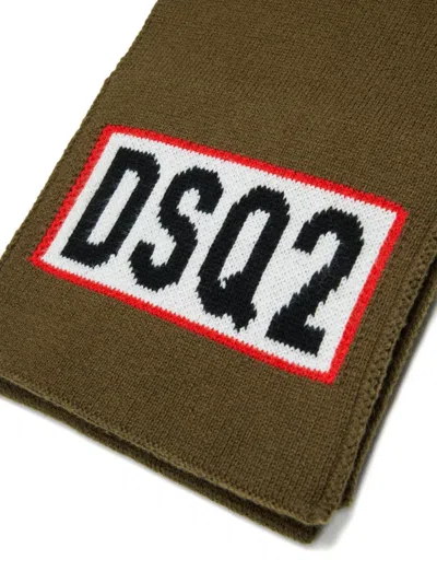 Dsquared2 Sciarpa In Misto Lana Con Logo Dsq2