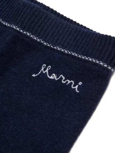 Marni Knitted Track Pants In Blue