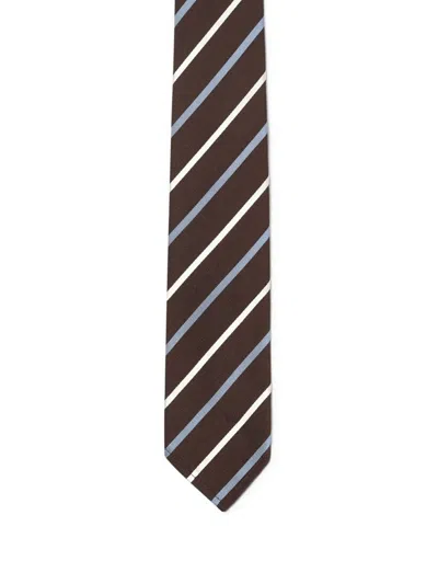 Dsquared2 Striped Tie In Brown