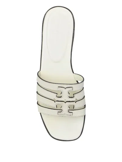 Tory Burch Ines Strappy Leather Flat Sandals In White