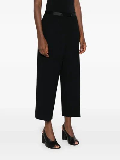 Khaite Wide-leg Cropped Trousers In Black