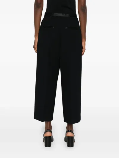 Khaite Wide-leg Cropped Trousers In Black