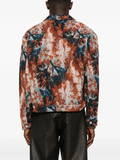 抽象印花衬衫式夹克