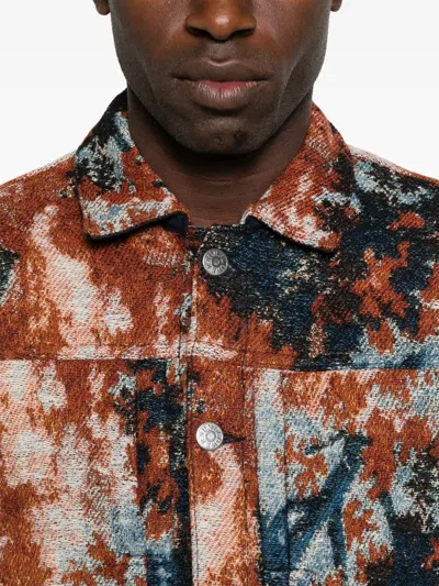 抽象印花衬衫式夹克