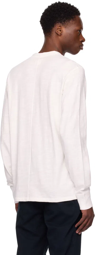 Rag & Bone White Classic Flame Henley In White