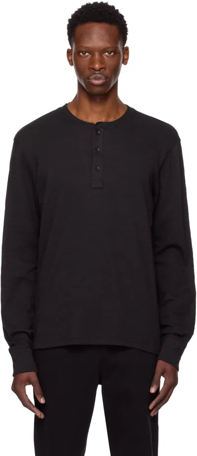 Rag & Bone Black Classic Flame Henley In Black