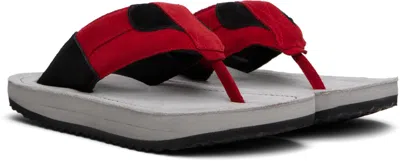 Abra Red & Gray Xxl Flip-flops In Multi