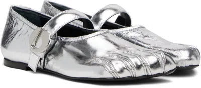 Coperni Silver Five-toe Ballerina Belt Loafers In Metallic