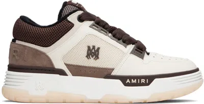 Amiri Brown Low Top Sneakers With Logo Detail On The Side And Mesh Panels In Red
