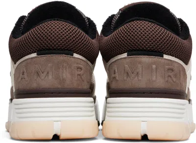 Amiri Brown Low Top Sneakers With Logo Detail On The Side And Mesh Panels In Red