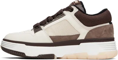 Amiri Brown Low Top Sneakers With Logo Detail On The Side And Mesh Panels In Red