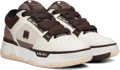 Amiri Brown Low Top Sneakers With Logo Detail On The Side And Mesh Panels In Red