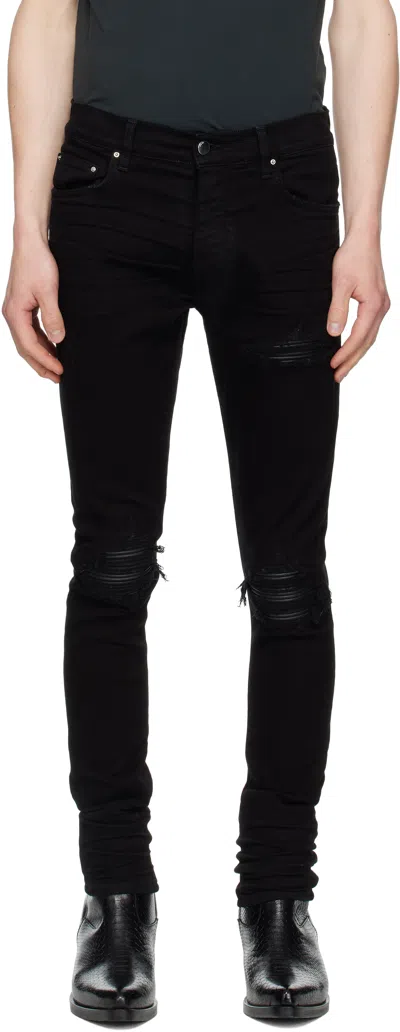 Amiri Distressed Slim Fit Jeans In Black