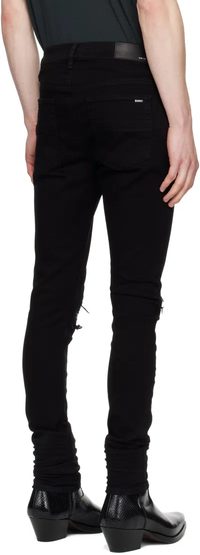 Amiri Distressed Slim Fit Jeans In Black