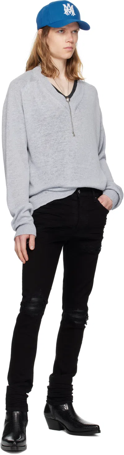 Amiri Distressed Slim Fit Jeans In Black