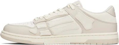 Amiri Skel Top Low White Sneakers With Skeleton Patch In Leather Man