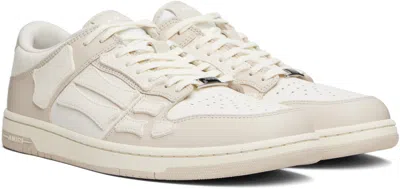 Amiri Skel Top Low White Sneakers With Skeleton Patch In Leather Man
