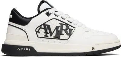 Amiri White Low Top Sneakers With Logo Patch On The Side And Contrasting Heel With Logo Lettering In Leath In Multi