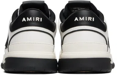 Amiri White Low Top Sneakers With Logo Patch On The Side And Contrasting Heel With Logo Lettering In Leath In Multi