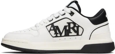Amiri White Low Top Sneakers With Logo Patch On The Side And Contrasting Heel With Logo Lettering In Leath In Multi