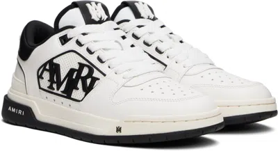 Amiri White Low Top Sneakers With Logo Patch On The Side And Contrasting Heel With Logo Lettering In Leath In Multi
