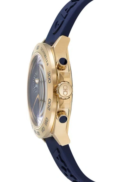 Ferragamo Urban Chrono Silicone Watch In Blue