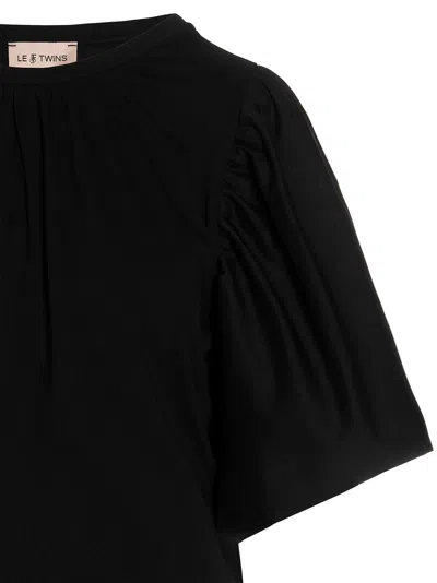 Le Twins Puffed-shoulder T-shirt In Black