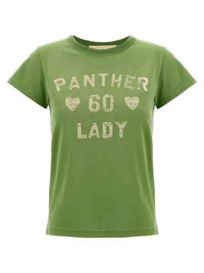 Valentino Panther Lady T-shirt In Green