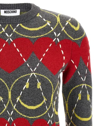Moschino Diamond Knit Crew Neck Sweater