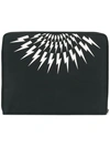 NEIL BARRETT LIGHTNING BOLT PRINT CLUTCHAN ALL,CALFLEATHER100%