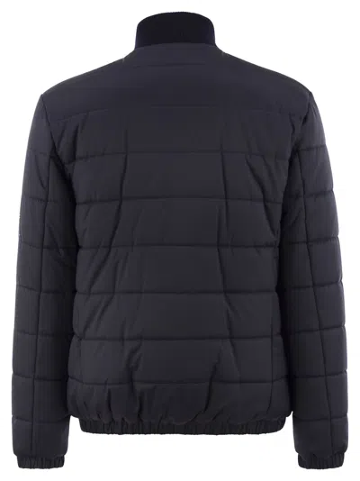 Kiton Technical Fabric Bomber Jacket In Blue