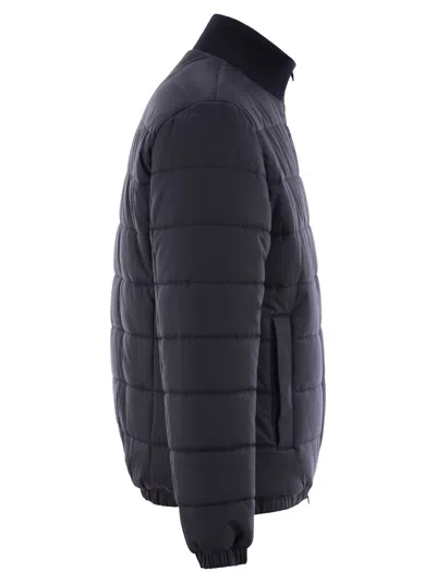 Kiton Technical Fabric Bomber Jacket In Blue