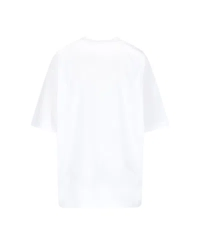 Marni White Crewneck T-shirt With Logo Lettering And Logo Print On The Front