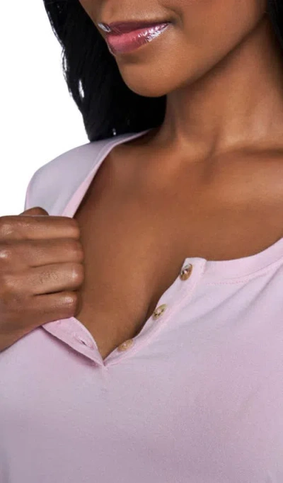 Everly Grey Maternity Laina Top & Pants /nursing Pajama Set In Pink