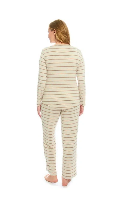 Everly Grey Laina During & After 2-piece Maternity/nursing Sleep Set In Neutral