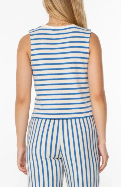 Roxy Juniors' Java Stripe Cotton Tank Top In Blue