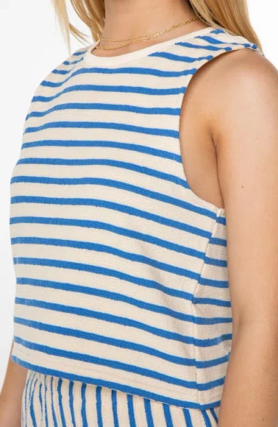 Roxy Juniors' Java Stripe Cotton Tank Top In Blue