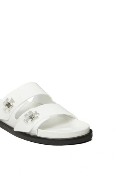 Tory Burch T Lock Sport Slide Sandal In White
