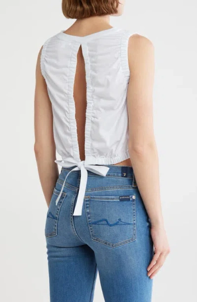 Vigoss Tie Back Ruched Tank Top In White