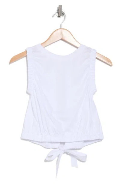 Vigoss Tie Back Ruched Tank Top In White