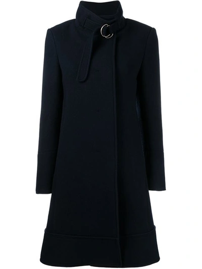 Chloé Belted Stand-up Collar Coat - Blue