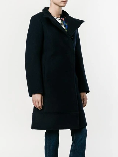 Shop Chloé Belted Stand-up Collar Coat - Blue