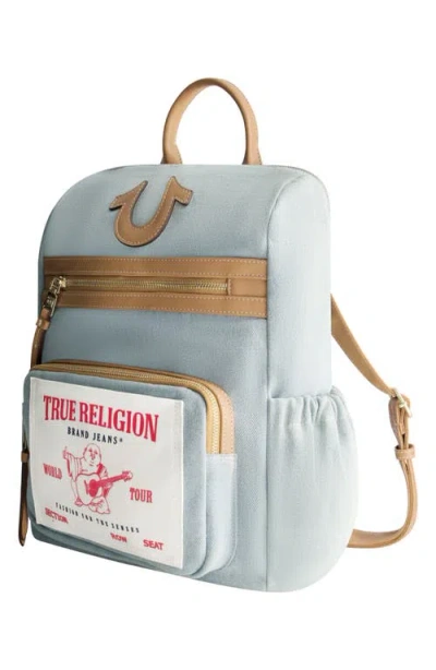 True Religion Buddha Pocket Denim Backpack In Blue