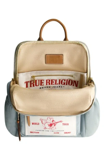 True Religion Buddha Pocket Denim Backpack In Blue