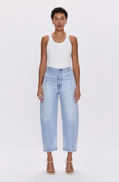 Pistola Blair High Rise Seamed Barrel Jean In Pristine In Blue