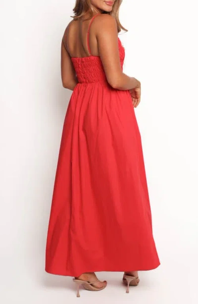 Petal And Pup Petal & Pup Camilla Shirred Maxi Sundress In Red