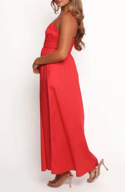Petal And Pup Petal & Pup Camilla Shirred Maxi Sundress In Red